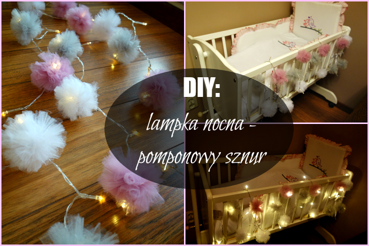 DIY: lampka nocna – pomponowy sznur