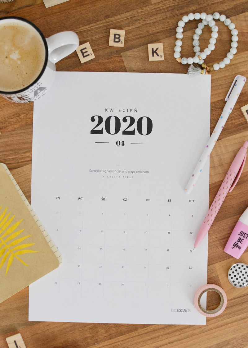 darmowy kalendarz 2020 do druku